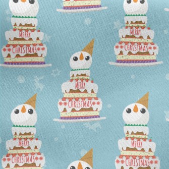 Christmas Snowman Cake Jersey Backed Fleece