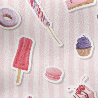 Cherry Cake Donut Dessert Jersey Backed Fleece