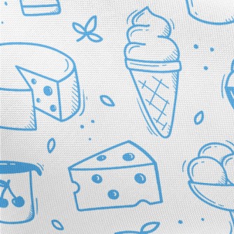 Doodle Dairy Food Pattern Pongee