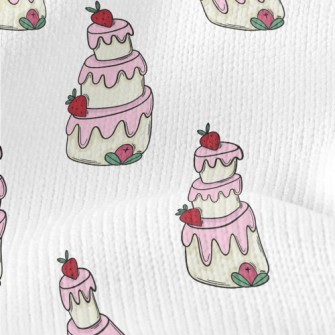 Strawberry Pink Cream Cake Stretch Jersey