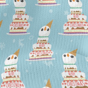 Christmas Snowman Cake Stretch Jersey
