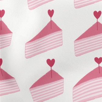 Pink Heart Slice Cake Lightweight Cotton Poplin
