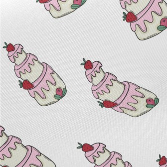 Strawberry Pink Cream Cake Midweight Cotton Poplin