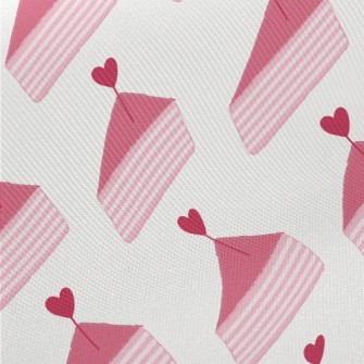 Pink Heart Slice Cake Midweight Cotton Poplin