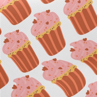 Pink Heart Cup Cake Midweight Cotton Poplin