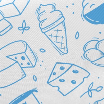 Doodle Dairy Food Pattern Midweight Cotton Poplin