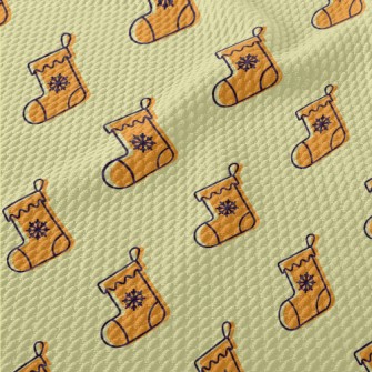 Cartoon Orange Christmas Stock Birdseye Piqué