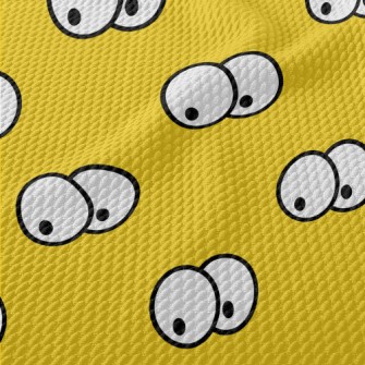 Hand Drawn Cartoon Eyeballs Birdseye Piqué