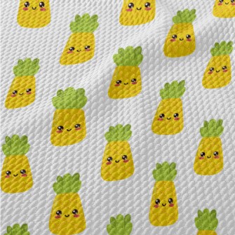 Japanese Style Smiling Pineapp Birdseye Piqué