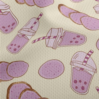 Taro Bubble Milk Tea Athletic Mesh Flat Back