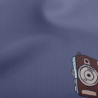 Hand Drawn SLR Camera Athletic Mesh Flat Back
