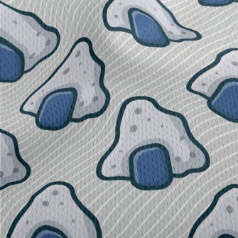 Abstract Rice Ball Stone Athletic Mesh Flat Back