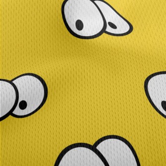 Hand Drawn Cartoon Eyeballs Athletic Mesh Flat Back