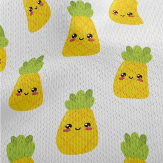 Japanese Style Smiling Pineapp Athletic Mesh Flat Back