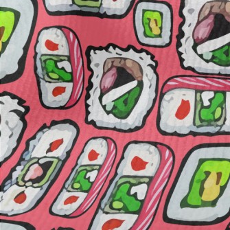 Hand Drawn Japanese Sushi Terry