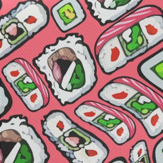 Hand Drawn Japanese Sushi Twill