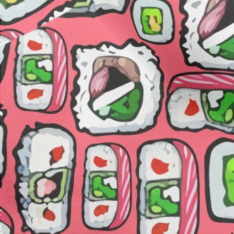 Hand Drawn Japanese Sushi Micro Fleece