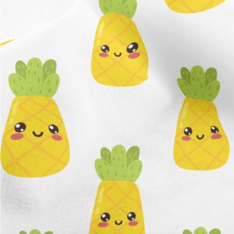 Japanese Style Smiling Pineapp Micro Fleece