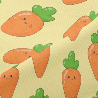 Playful Cartoon Carrot Piqué
