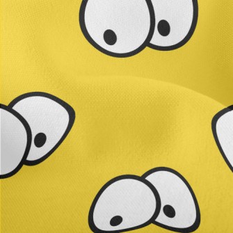 Hand Drawn Cartoon Eyeballs Lightweight Performance Linen