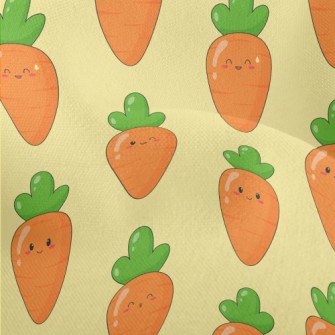Playful Cartoon Carrot Lightweight Performance Linen