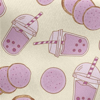 Taro Bubble Milk Tea Jersey Backed Fleece
