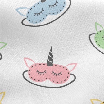 Colorful Unicorn Eye Mask Jersey Backed Fleece