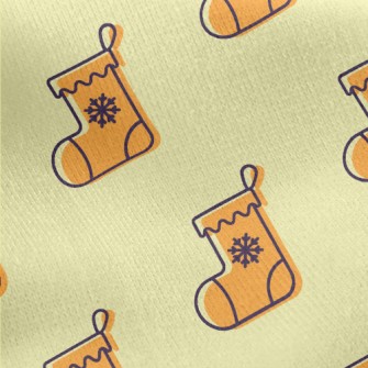 Cartoon Orange Christmas Stock Jersey Backed Fleece