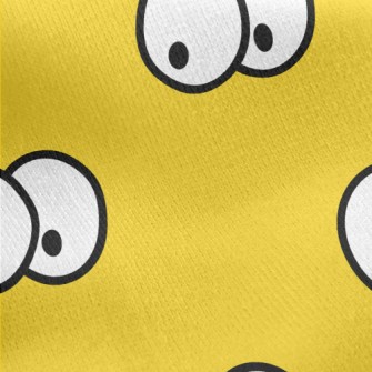Hand Drawn Cartoon Eyeballs Jersey Backed Fleece