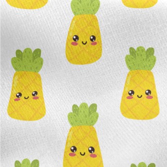 Japanese Style Smiling Pineapp Jersey Backed Fleece