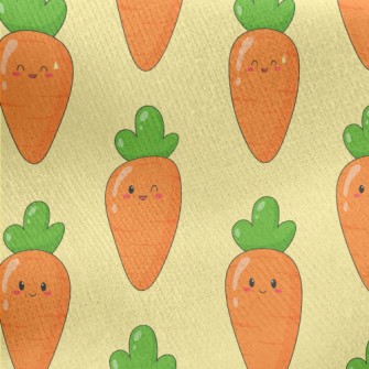 Playful Cartoon Carrot Jersey Backed Fleece