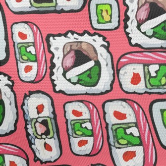 Hand Drawn Japanese Sushi Pongee