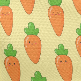 Playful Cartoon Carrot Pongee