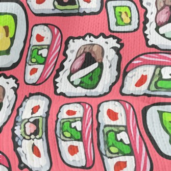 Hand Drawn Japanese Sushi Stretch Jersey