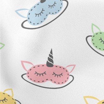 Colorful Unicorn Eye Mask Lightweight Cotton Poplin