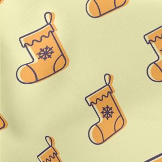Cartoon Orange Christmas Stock Lightweight Cotton Poplin