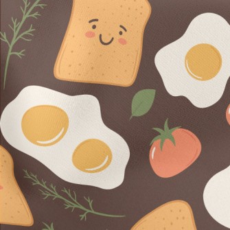 Breakfast Poached Eggs And Toa Lightweight Cotton Poplin