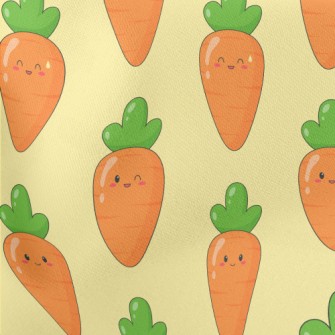 Playful Cartoon Carrot Lightweight Cotton Poplin