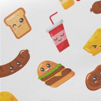 Naughty Emoji Fast Food Midweight Cotton Poplin