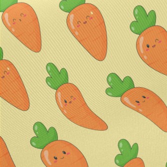 Playful Cartoon Carrot Midweight Cotton Poplin