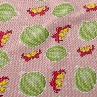 Bells And Christmas Balls Birdseye Piqué