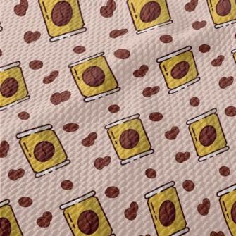 Cute Coffee Bean Can Birdseye Piqué