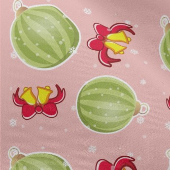 Bells And Christmas Balls Chiffon