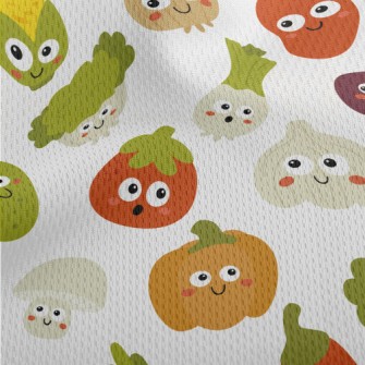 Cute Vegetables With Big Eyes Athletic Mesh Flat Back