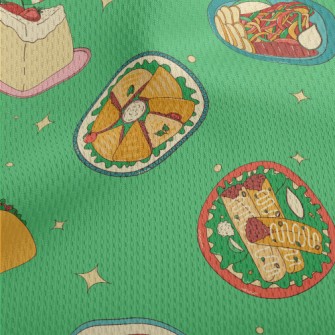 Mexican Traditional Cuisine Athletic Mesh Flat Back