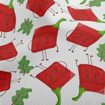 Red Pepper Pocket Athletic Mesh Flat Back