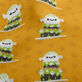 Halloween Theme Cake Athletic Mesh Flat Back