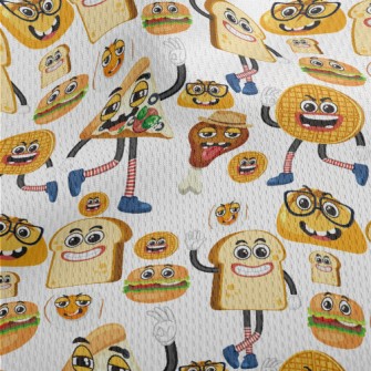 Funny Food Athletic Mesh Flat Back