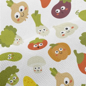 Cute Vegetables With Big Eyes Performance Linen