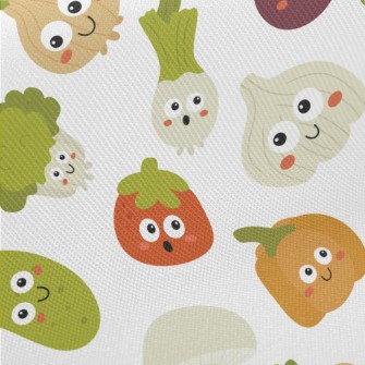 Cute Vegetables With Big Eyes Twill